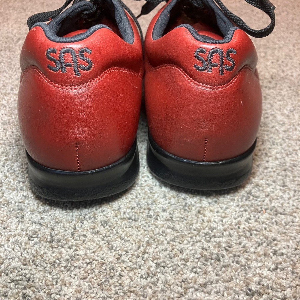 SAS Free Time Women's Red Leather Walking Shoes Comfort Sneakers 11 M Made USA - Picture 4 of 9